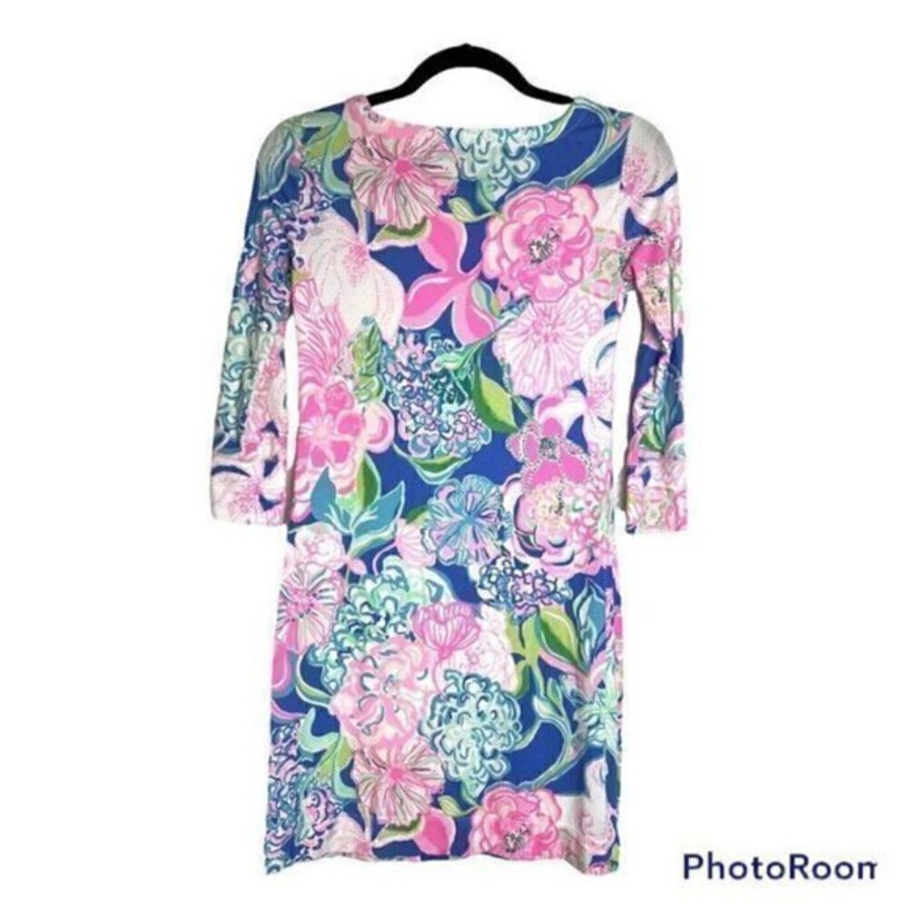 Lilly Pulitzer Sophie Peony For Your Thoughts Dress XXS Pink Blue Floral SPF - Picture 10 of 10